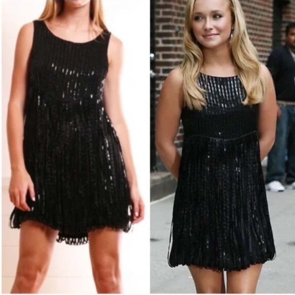 ALICE + OLIVIA Silk Bubble Hem Sequin Dress